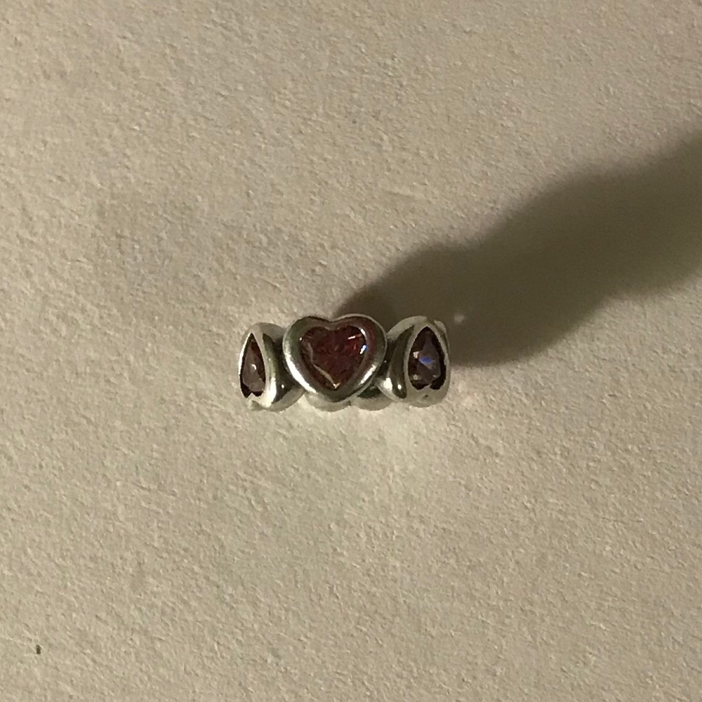 Pandora SPACE IN MY HEART Pink CZ Spacer Charm